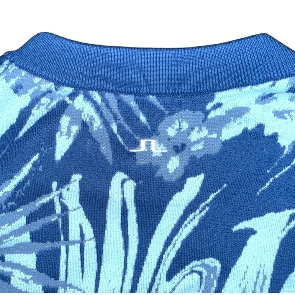 New J. Lindeberg Men’s Percy Hibiscus Blue Sweater Large - Picture 9 of 11